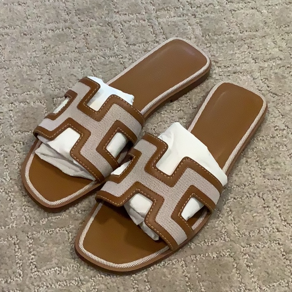Authentic Hermes Oran 39 Noisette Beige Dore